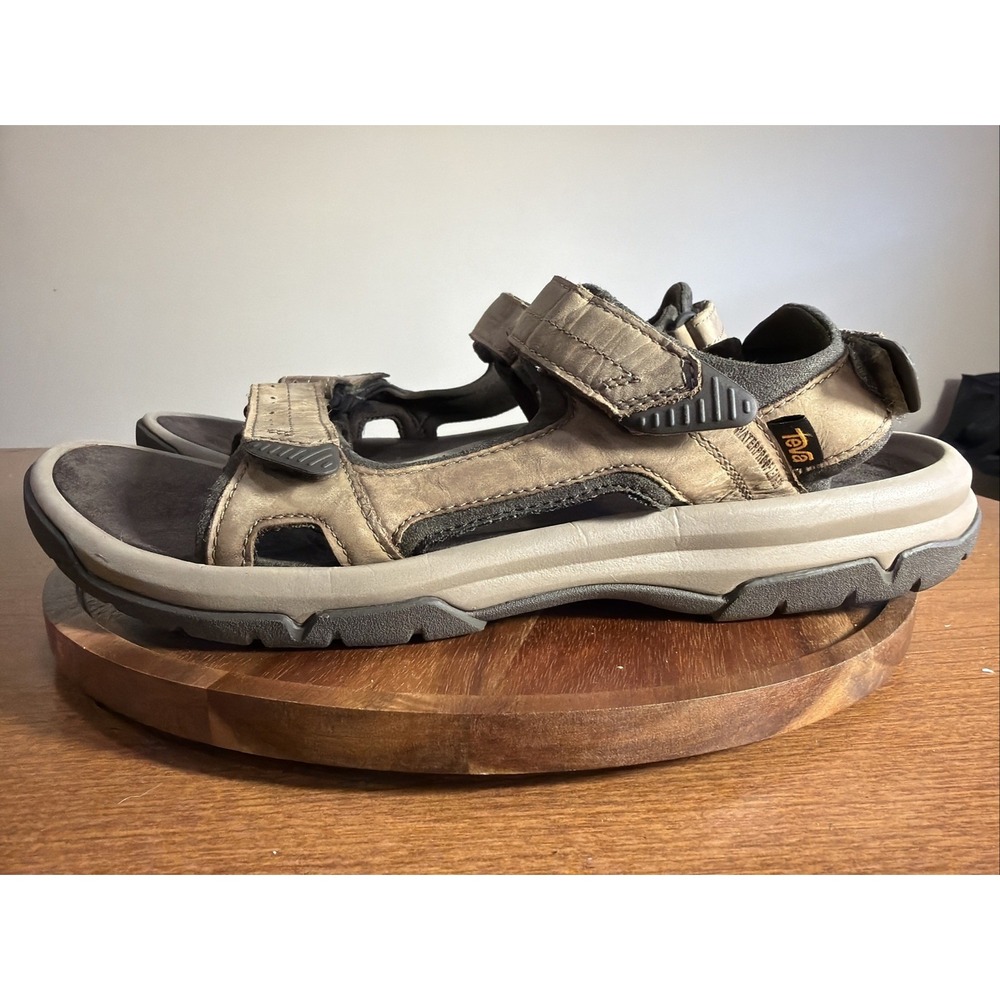 Teva Mens Langdon Sandals Walnut Brown Waterproof Leather Hiking 1015149 Size 13